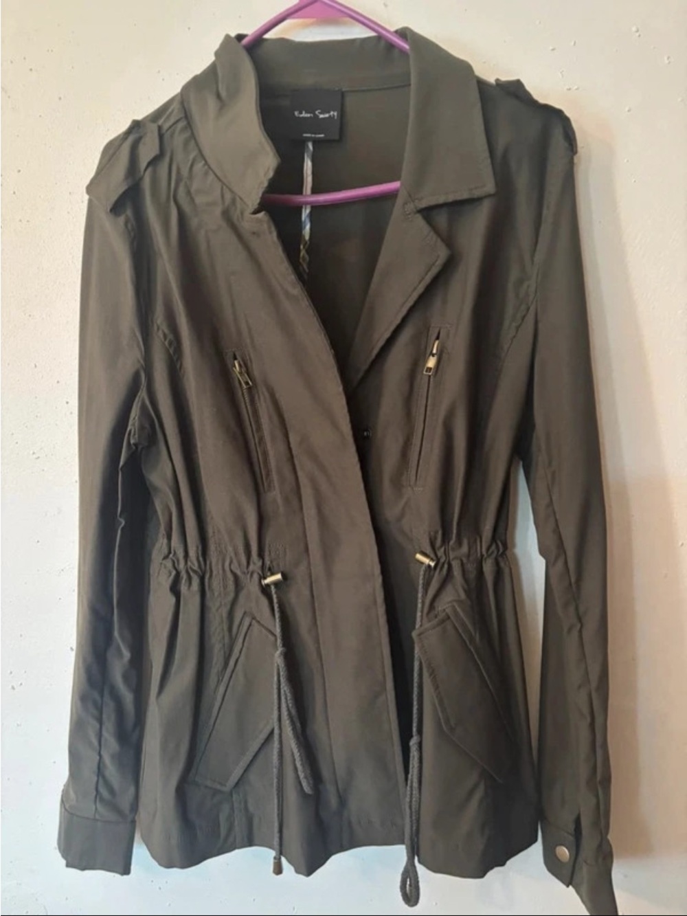 Olive Utility Drawstring Jacket by Chelsea Supply